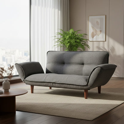 【CELLUTANE】日本製 獨立筒彈簧 A01雙人沙發加長型(2P) [棉麻材質]摺疊床沙發 布沙發 地板沙發