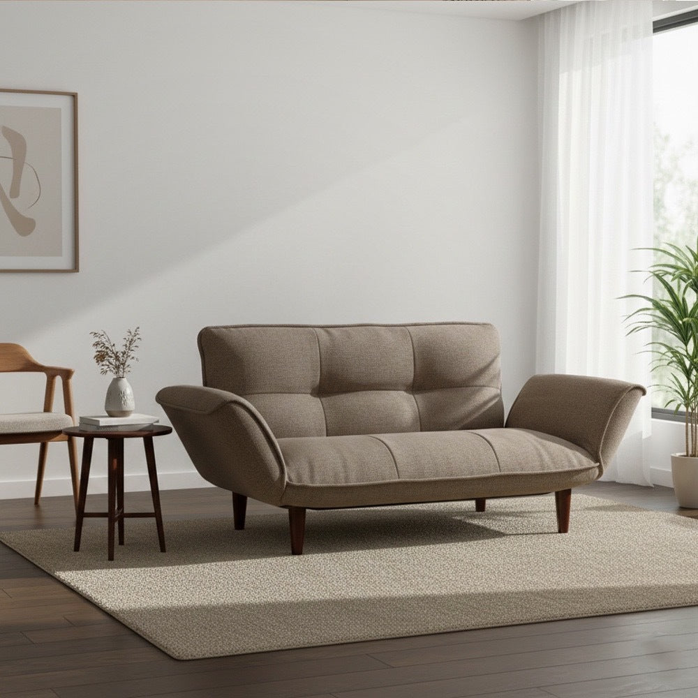 【CELLUTANE】日本製 獨立筒彈簧 A01雙人沙發加長型(2P) [棉麻材質]摺疊床沙發 布沙發 地板沙發