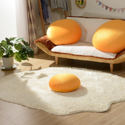 【CELLUTANE】荷包蛋地毯 (蛋白地毯+蛋黃抱枕) 地墊 腰靠 靠枕 地毯 床邊地毯 臥室地毯 客廳地毯