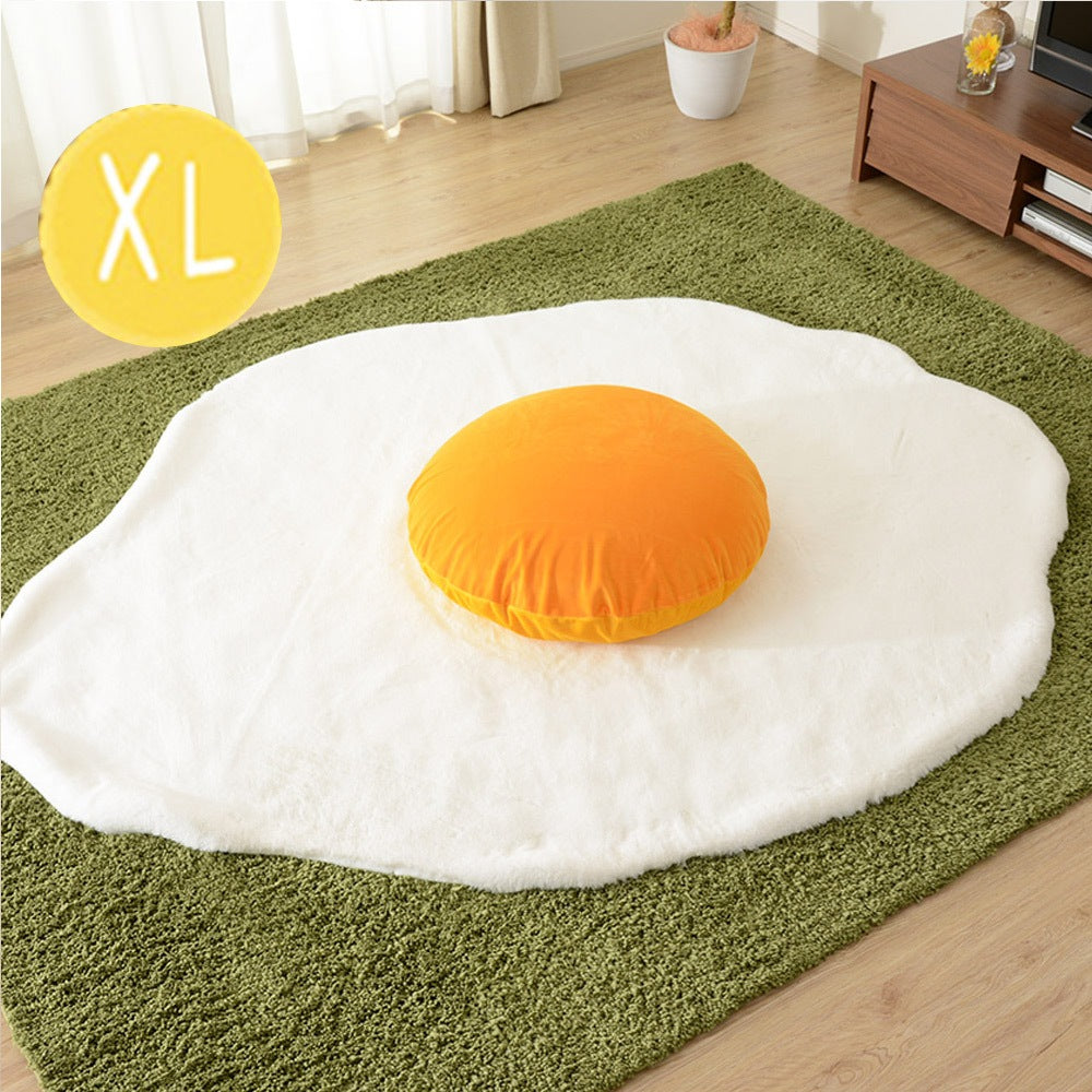 【CELLUTANE】荷包蛋地毯 (蛋白地毯+蛋黃抱枕) 地墊 腰靠 靠枕 地毯 床邊地毯 臥室地毯 客廳地毯