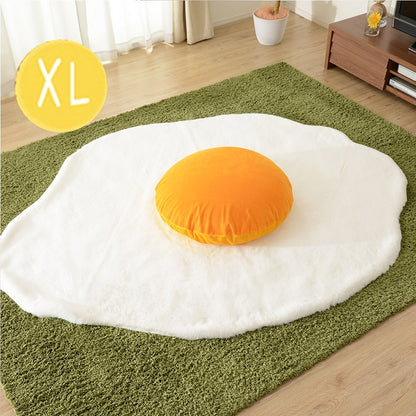 【CELLUTANE】荷包蛋地毯 (蛋白地毯+蛋黃抱枕) 地墊 腰靠 靠枕 地毯 床邊地毯 臥室地毯 客廳地毯