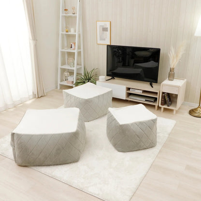 【CELLUTANE】A600 QLT 菱格紋 懶骨頭沙發 XL 日本進口 日製內材 懶人沙發(質感灰 / 奶茶色)