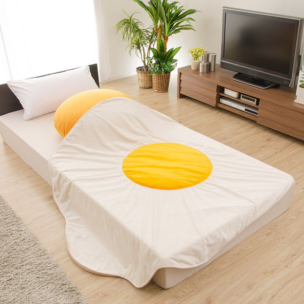 【CELLUTANE】 A613荷包蛋毛毯 日本監製 ( 四季毯 被子 毯子 法蘭絨 嬰兒毯 生日禮物 聖誕節)