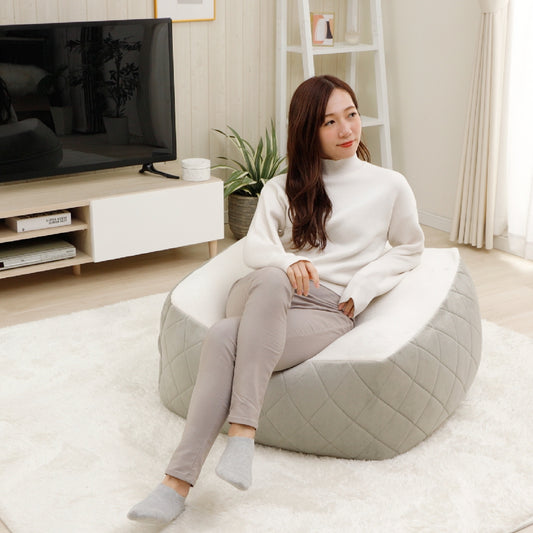 【CELLUTANE】A600 QLT 菱格紋 懶骨頭沙發 XL 日本進口 日製內材 懶人沙發(質感灰 / 奶茶色)