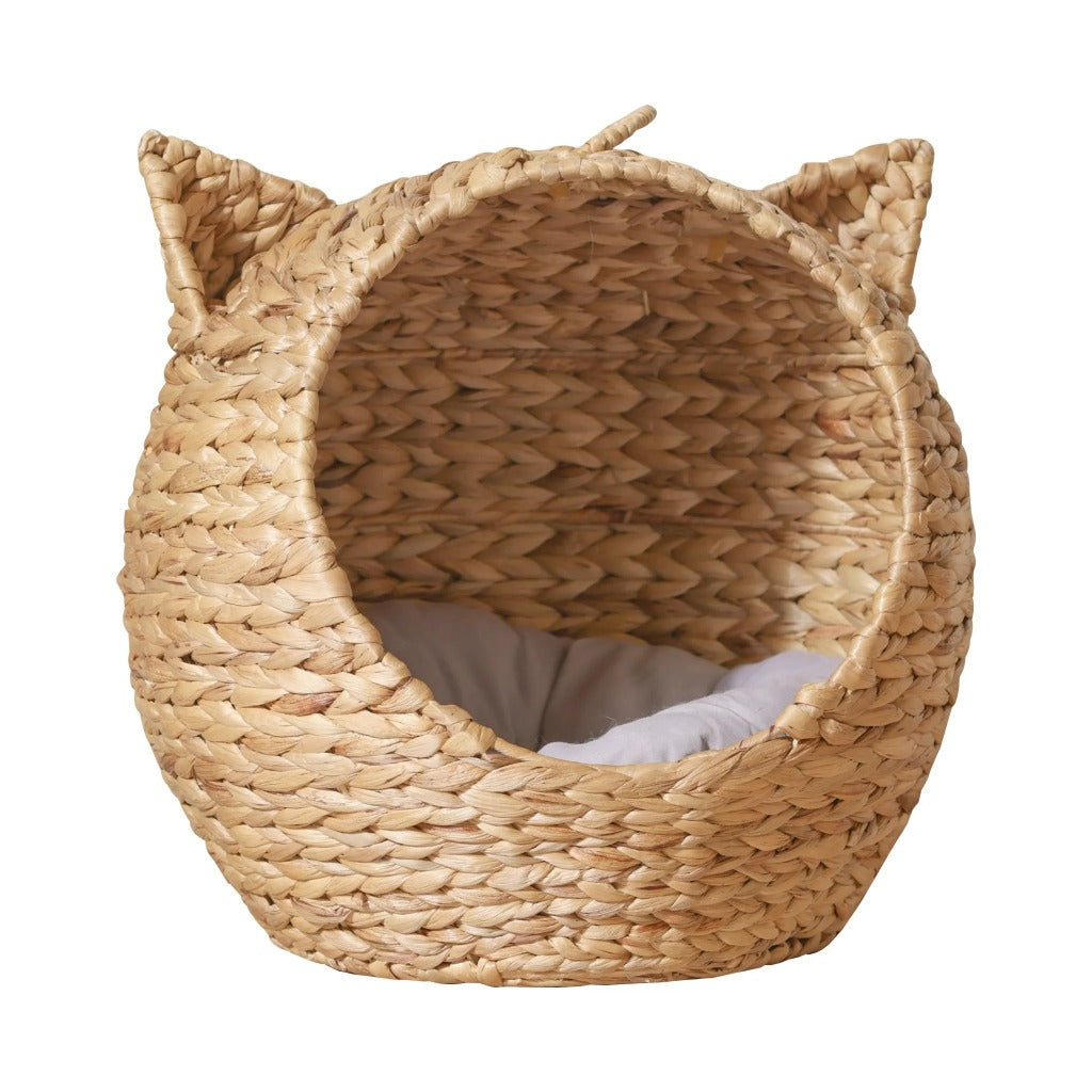 【CELLUTANE】B143 藤編造型寵物窩(附靠墊) 貓窩/狗窩/寵物窩/透氣寵物窩/寵物睡墊/貓咪睡墊