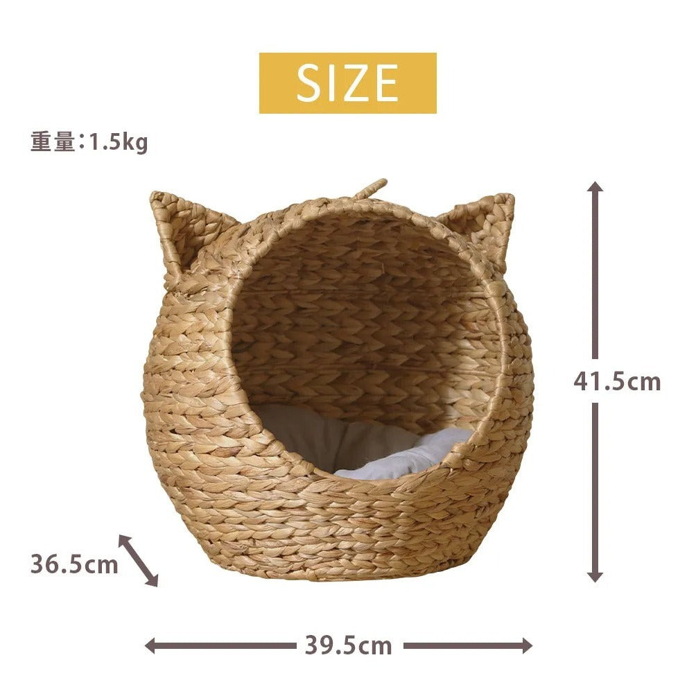 【CELLUTANE】B143 藤編造型寵物窩(附靠墊) 貓窩/狗窩/寵物窩/透氣寵物窩/寵物睡墊/貓咪睡墊