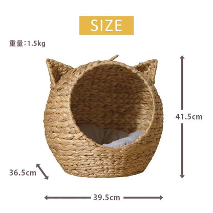 【CELLUTANE】B143 藤編造型寵物窩(附靠墊) 貓窩/狗窩/寵物窩/透氣寵物窩/寵物睡墊/貓咪睡墊