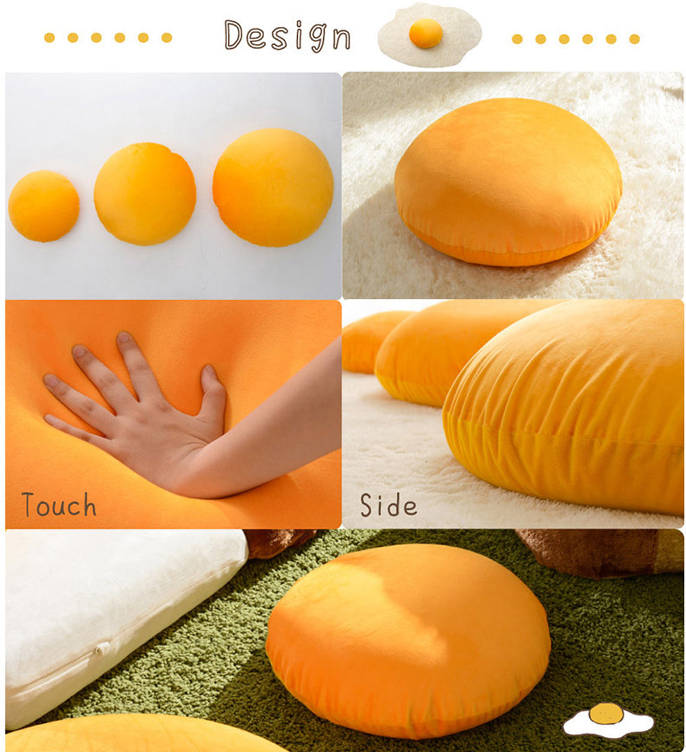 【CELLUTANE】荷包蛋地毯 (蛋白地毯+蛋黃抱枕) 地墊 腰靠 靠枕 地毯 床邊地毯 臥室地毯 客廳地毯