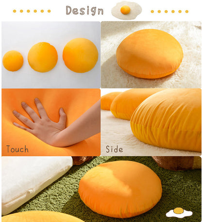 【CELLUTANE】荷包蛋地毯 (蛋白地毯+蛋黃抱枕) 地墊 腰靠 靠枕 地毯 床邊地毯 臥室地毯 客廳地毯