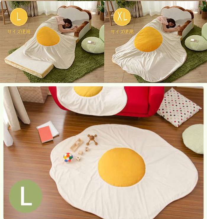 【CELLUTANE】 A613荷包蛋毛毯 日本監製 ( 四季毯 被子 毯子 法蘭絨 嬰兒毯 生日禮物 聖誕節)