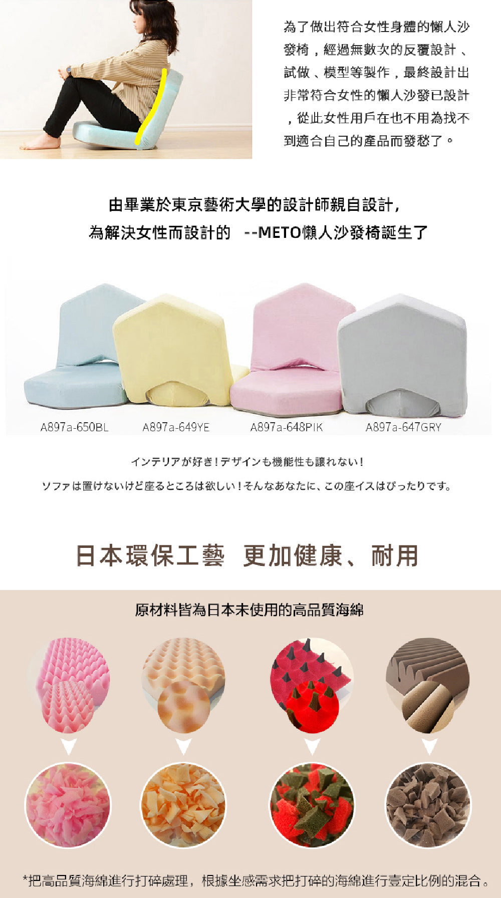 【CELLUTANE】 A897 METO馬卡龍和室椅 單人沙發 沙發椅 日式沙發 坐墊 日本製14階段調節器