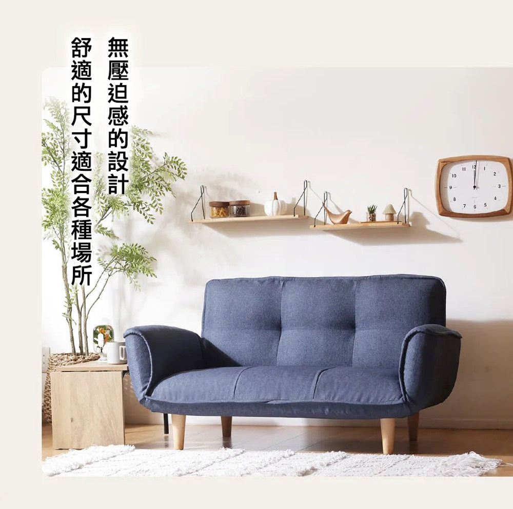 【CELLUTANE】 A01雙人沙發加長型(2P) [棉麻材質]日本製 獨立筒彈簧 摺疊床沙發 布沙發 地板沙發 兩人