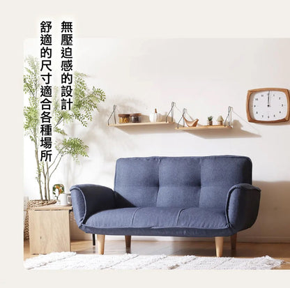 【CELLUTANE】 A01雙人沙發加長型(2P) [棉麻材質]日本製 獨立筒彈簧 摺疊床沙發 布沙發 地板沙發 兩人