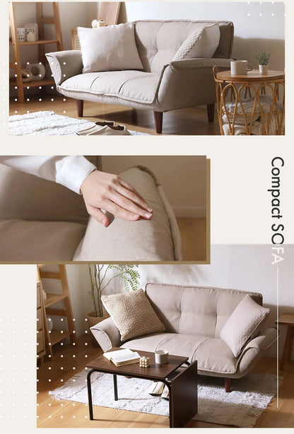 【CELLUTANE】 A01雙人沙發加長型(2P) [棉麻材質]日本製 獨立筒彈簧 摺疊床沙發 布沙發 地板沙發 兩人